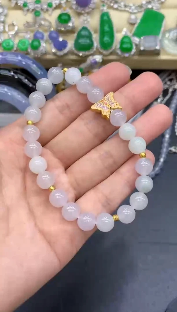 足金镶嵌手链翡翠67-中国好珍宝