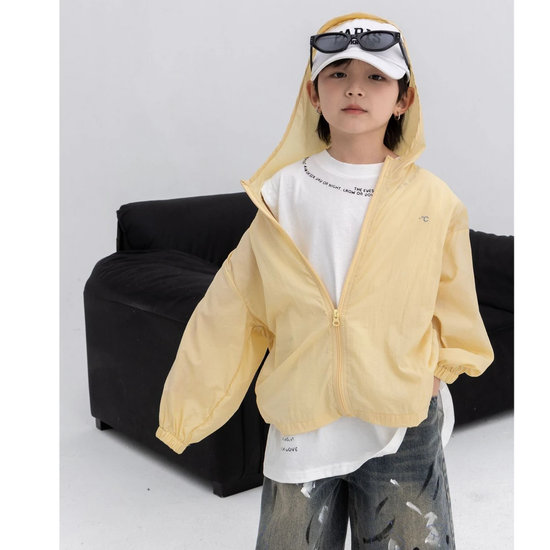 不童派夏季男童女童防嗮衣儿童防晒多巴胺穿搭户外轻薄连帽外套潮