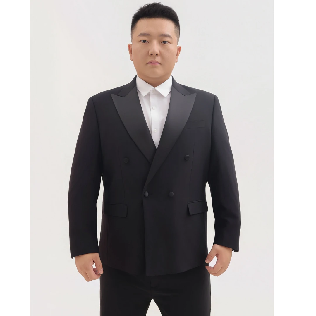 【郭有样轻奢风推荐】新款男士秋季商务休闲亮光戗驳领双排扣西服