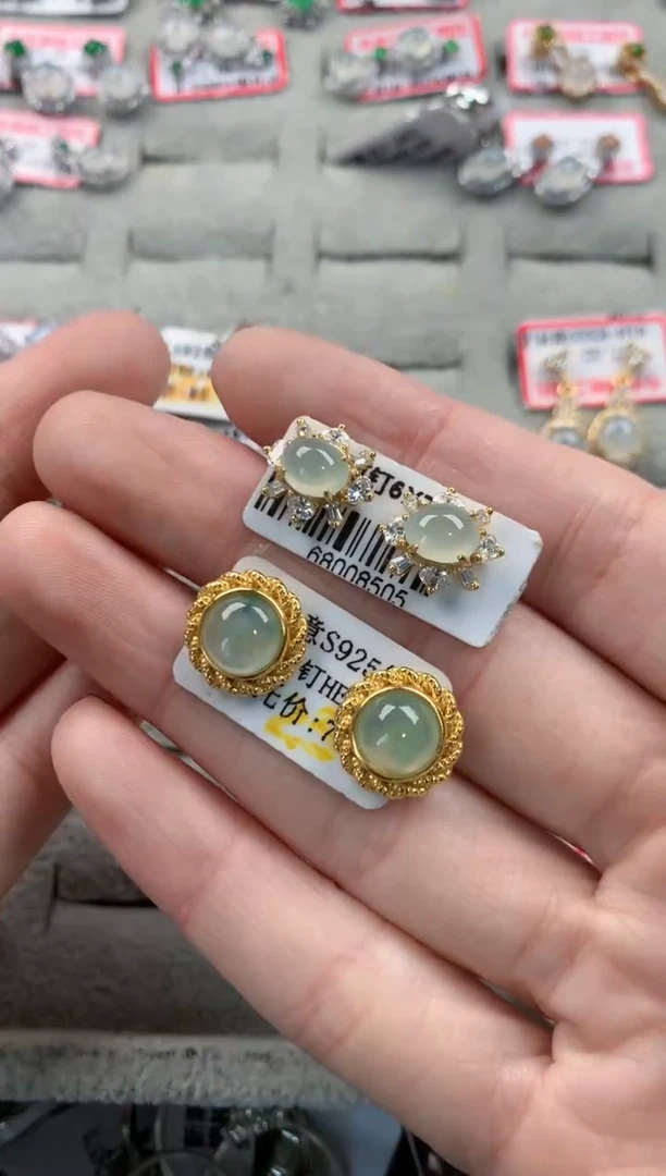 银S925镶嵌戒指翡翠444   4