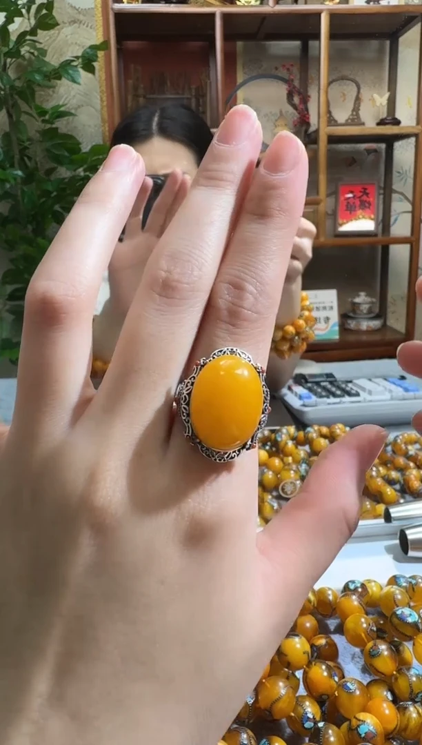 银S925镶嵌颈饰蜜蜡4328天然蜜蜡珠宝奇石假一赔十