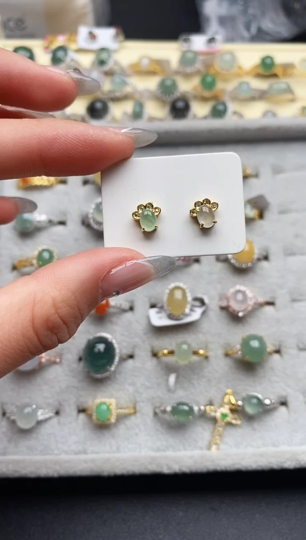 【闪购商品】翡翠戒指银S925镶嵌555555555+1