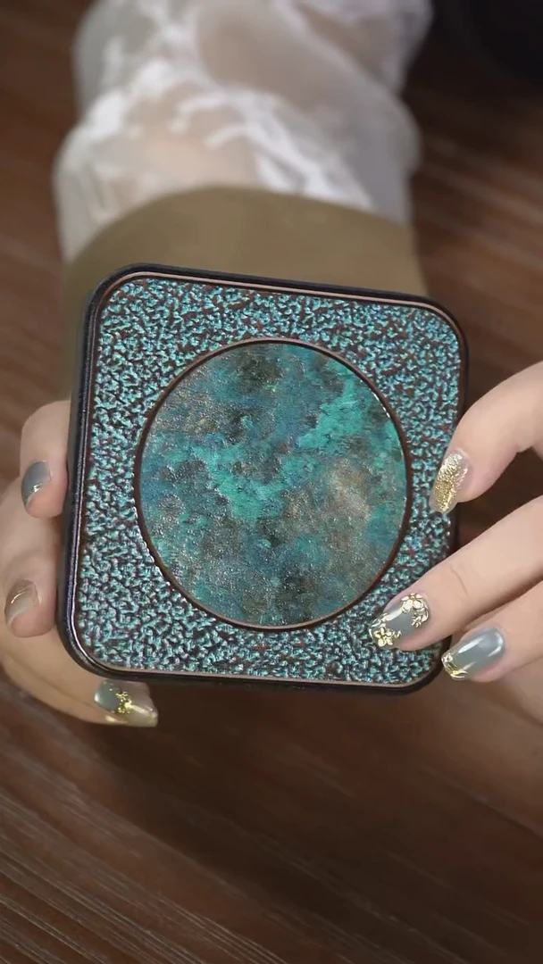 壹藏贰宝青铜绿锈杯垫一片