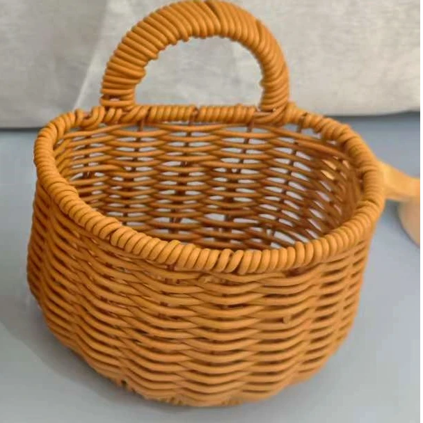 纯手工仿藤编织组合款挂篮厨房壁挂式筐简约创意客厅家用储物篮子