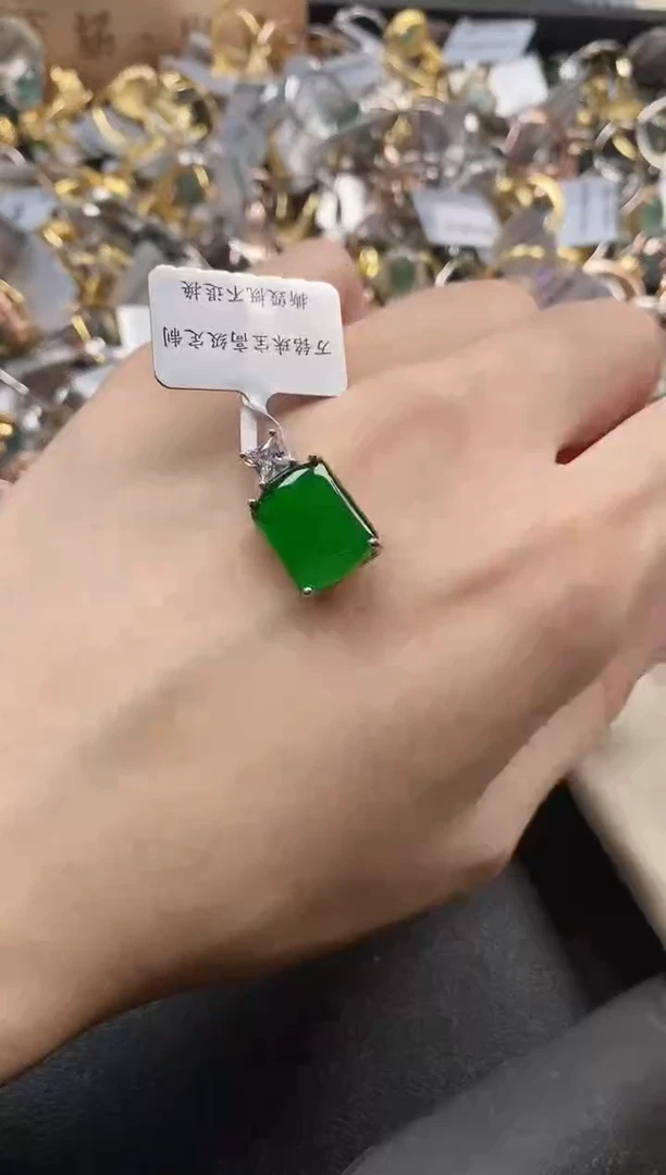 银S925镶嵌戒指翡翠5111