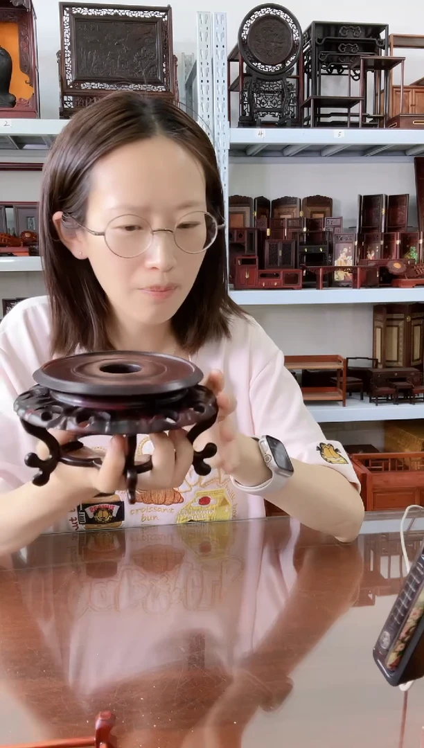 卢氏黑黄檀（大叶紫檀）香几直径11.5   80