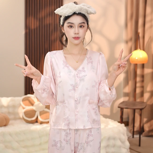 【蜜桃香氛】春季清新简约春季新款小众套装家居服