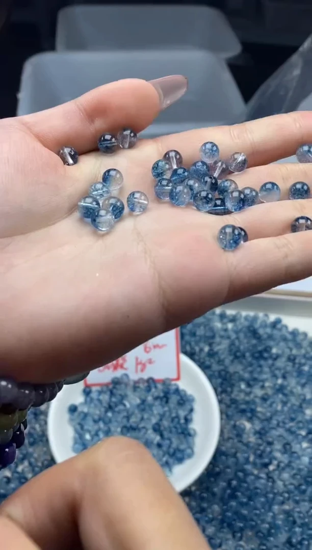 【闪购商品】水晶颈饰未镶嵌w131蓝幽灵6mm*30颗