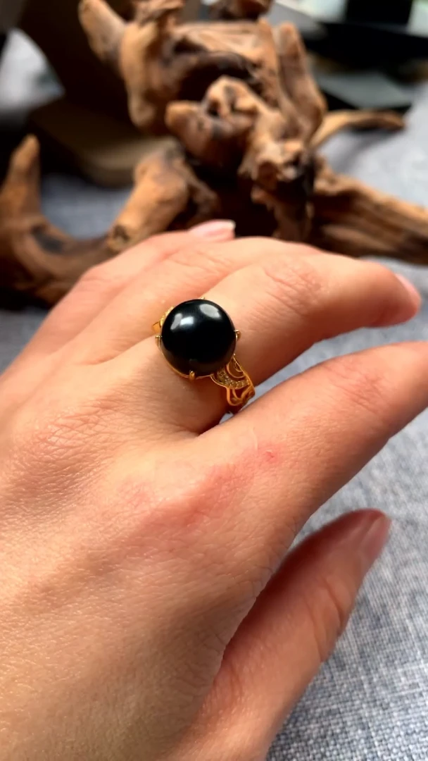 银S925镶嵌戒指和田玉戒指