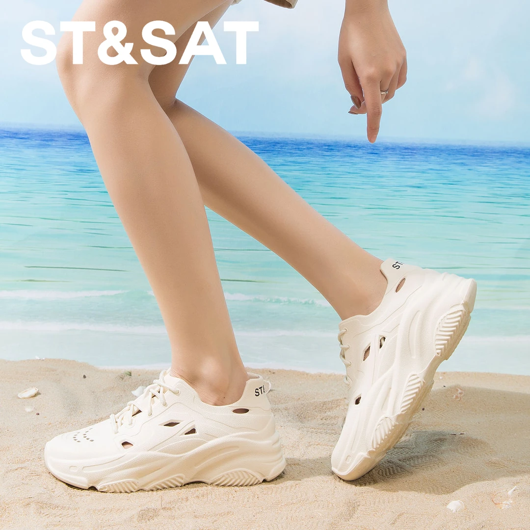 星期六百搭EVA老爹鞋女款2025春季新款透气时尚厚底增高潮流凉鞋
