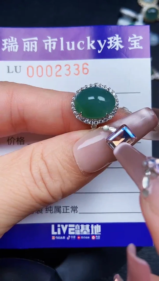 翡翠银S925镶嵌颈饰2336
