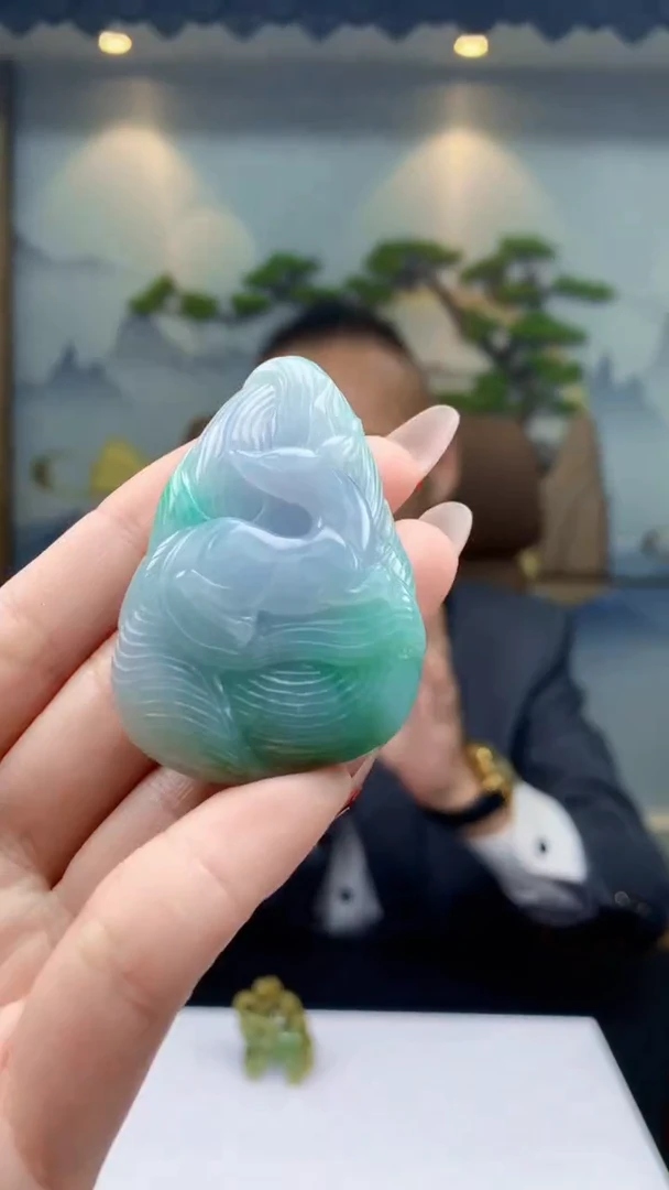 【闪购商品】定制翡翠未镶嵌1072ry-毛货挂件51