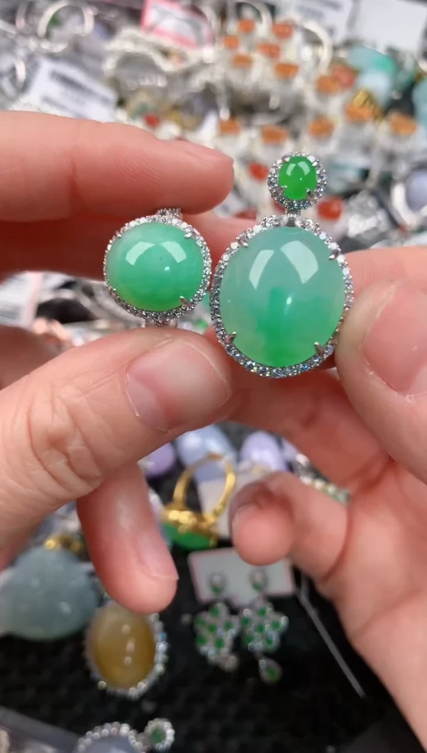 银S925镶嵌戒指翡翠1010---6