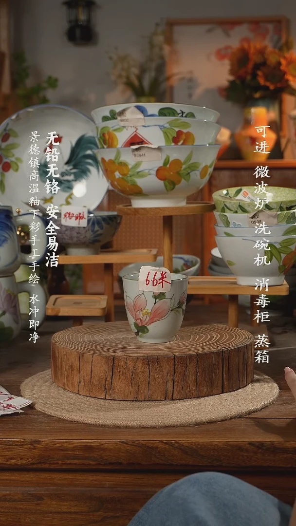 瓷景德镇高温瓷釉下彩手绘陶瓷