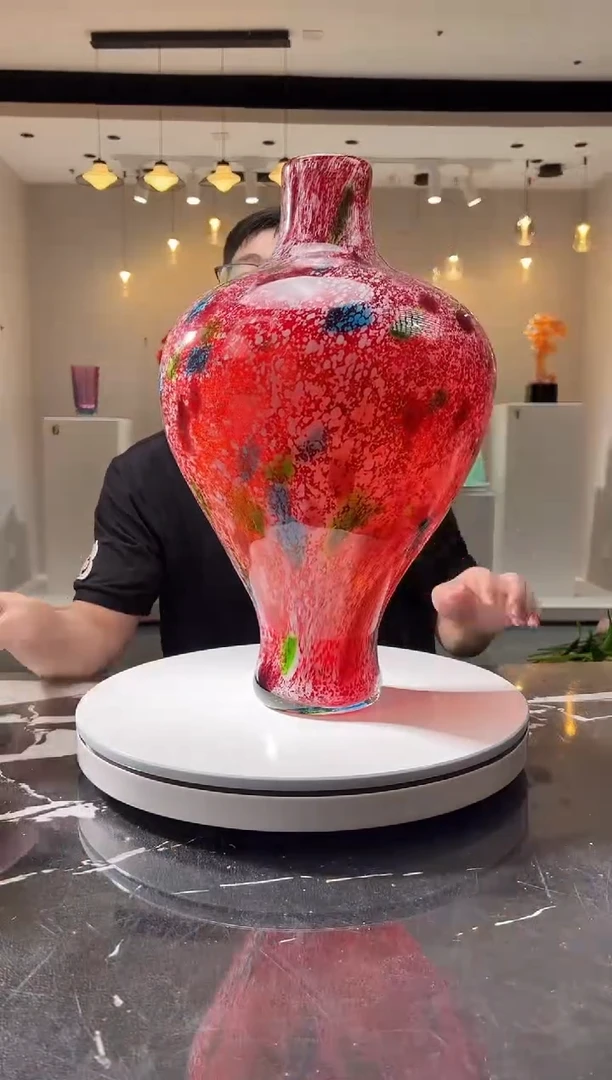 摆件巴比特美学 金红收腰花器
