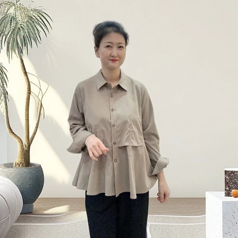【韩国设计师衣吧】春秋季新款减龄时尚洋气飞边女款上衣【24】