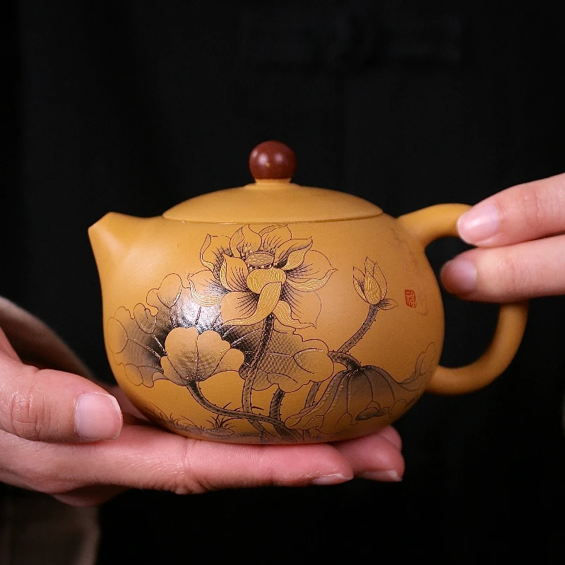 原矿段泥荷气生财凤鸣西施壶大容量中式纯茶壶家用复古紫砂壶B161