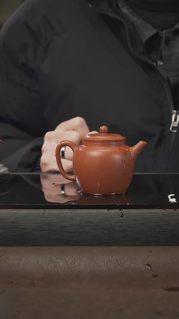 茶壶紫砂宫灯，朱泥，150cc