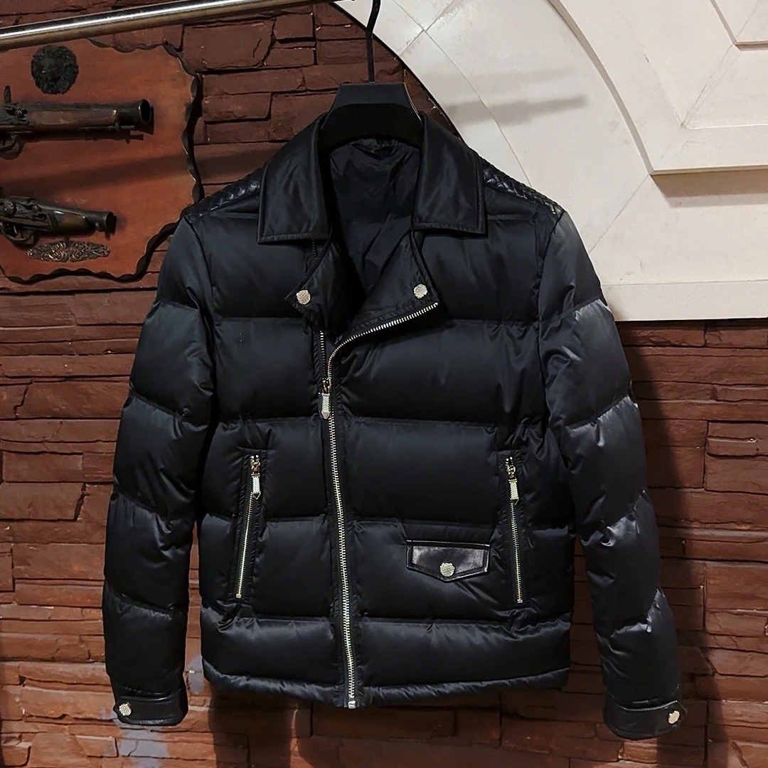 【HNR】冬季男士休闲帅气男士机车潮流修身时尚保暖拉链羽绒服88990