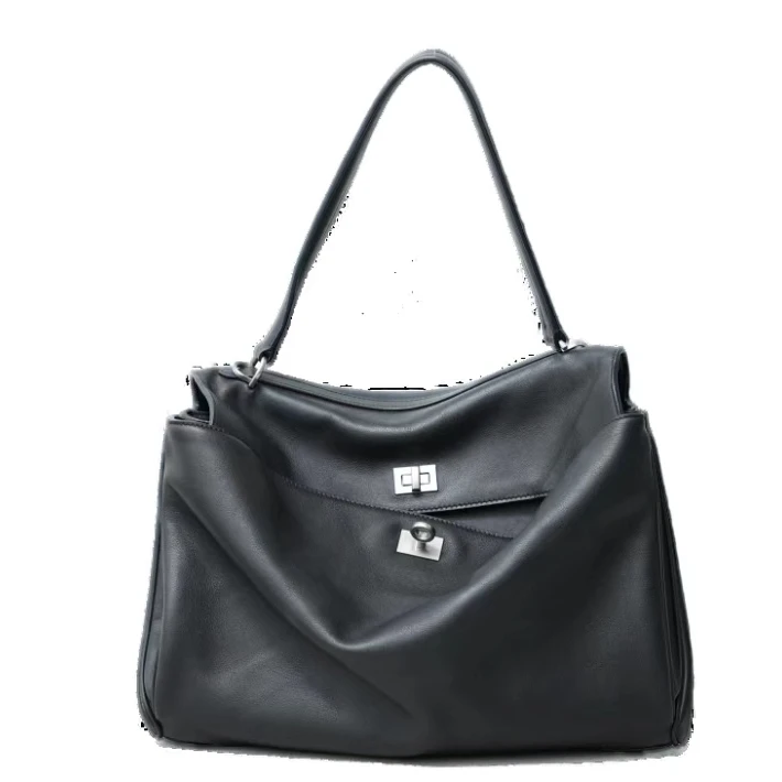 【Rodeo中号】 进口牛皮 经典手提包 休闲时尚百搭金扣银扣女包-091