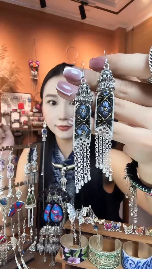 刺绣纯手工民族风耳环