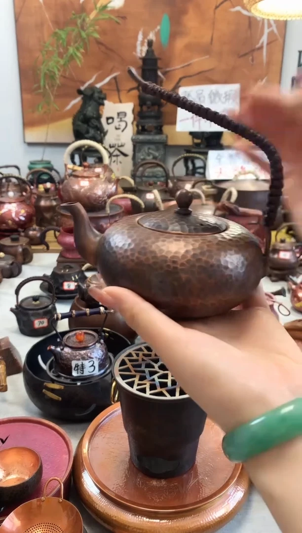 紫铜加厚飞天老铜壶