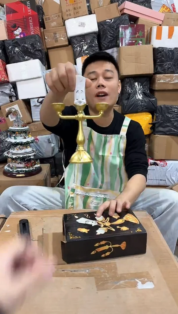 瓷片小号烛台摆件