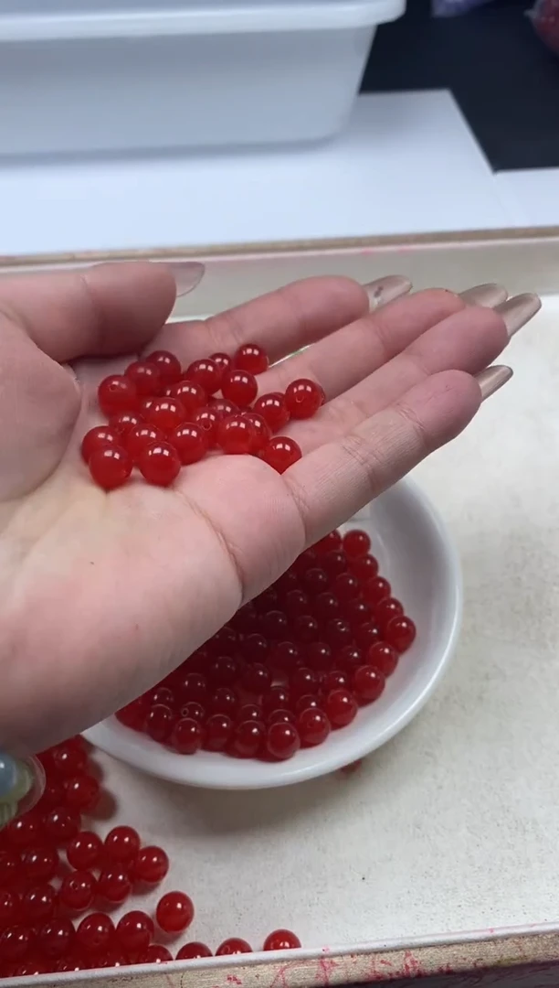 【闪购商品】玛瑙/玉髓颈饰未镶嵌w643冰锦红南红8mm*30颗