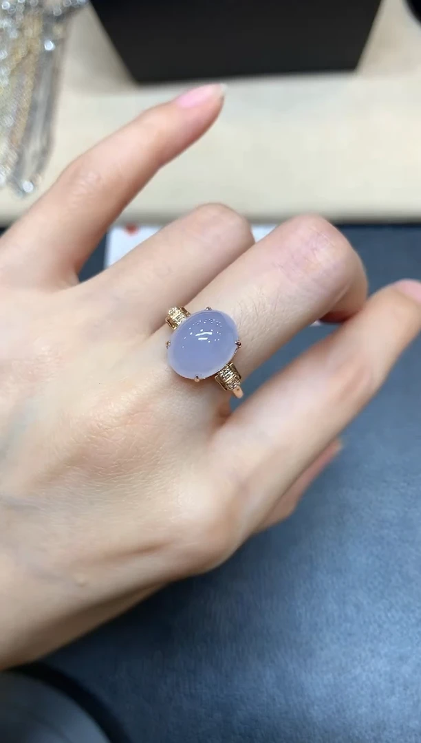 翡翠戒指18K金镶嵌【无鉴赏期