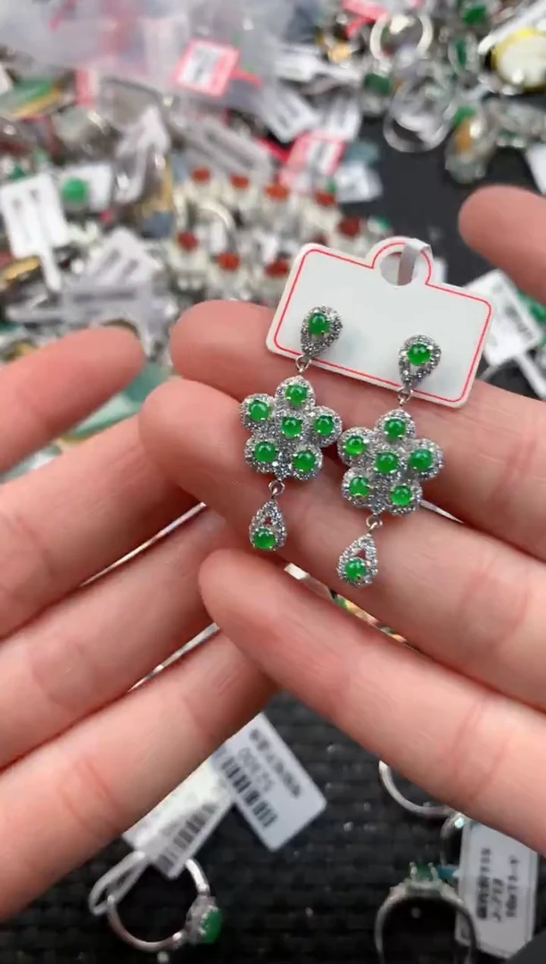 银S925镶嵌戒指翡翠2222   7