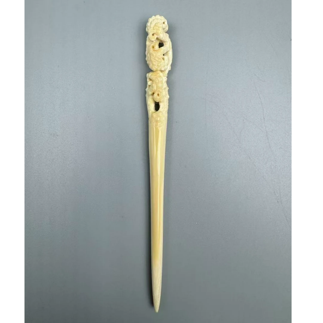 m50709 天然猛犸牙发簪簪子 云芝瑶 长度126*10.5mm