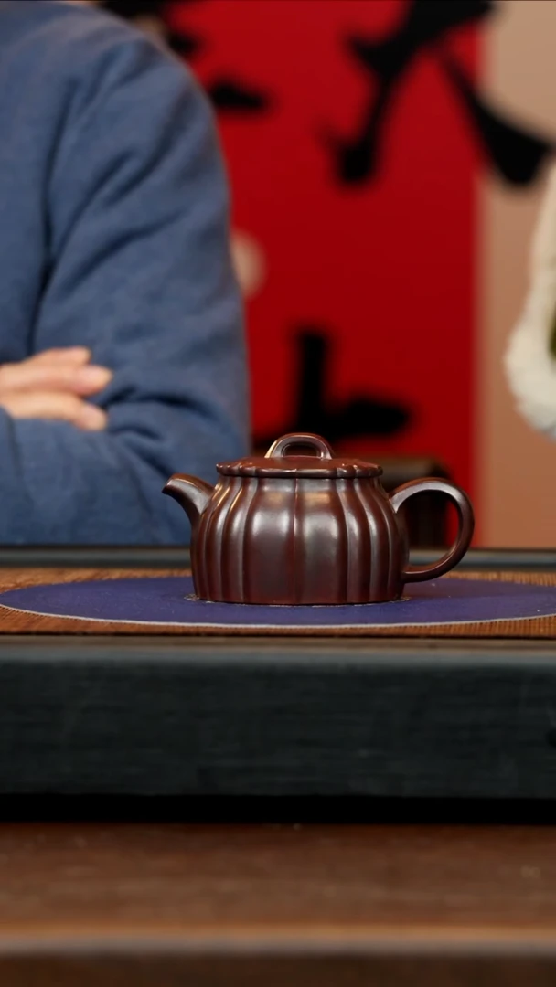 【闪购商品】紫砂茶壶BYM 红木烧 筋纹四方