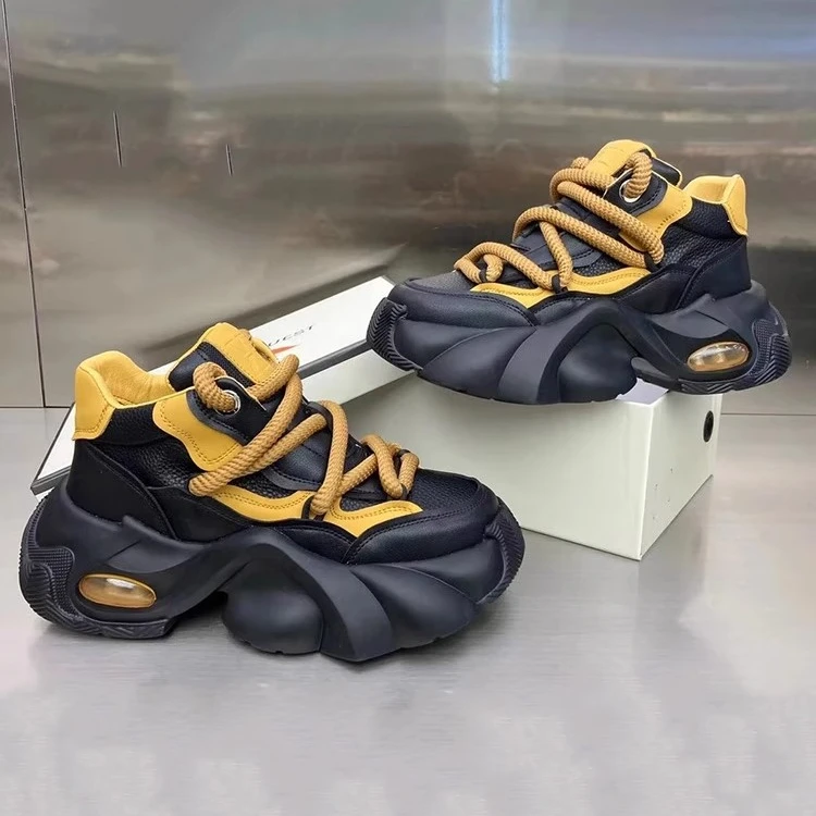 okkdey鞋子男款秋季厚底增高气垫底减震老爹鞋休闲鞋