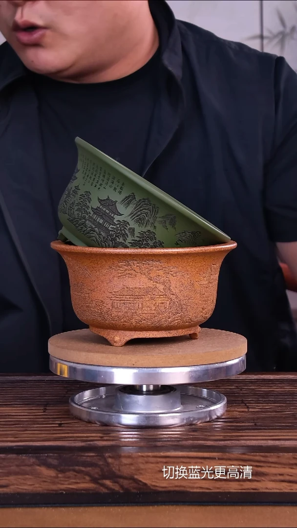 紫砂花盆紫砂花盆内口12-6    2只