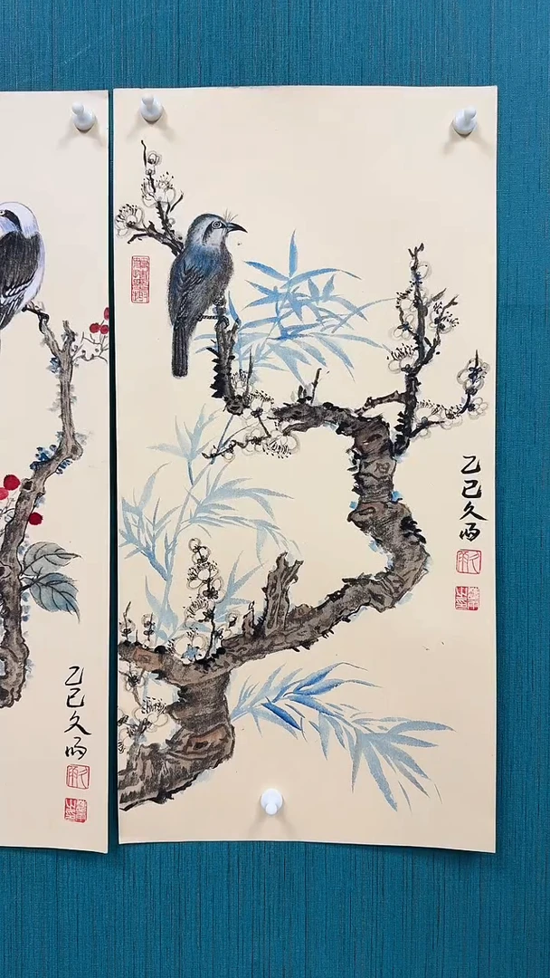 国画66*33卡纸花鸟