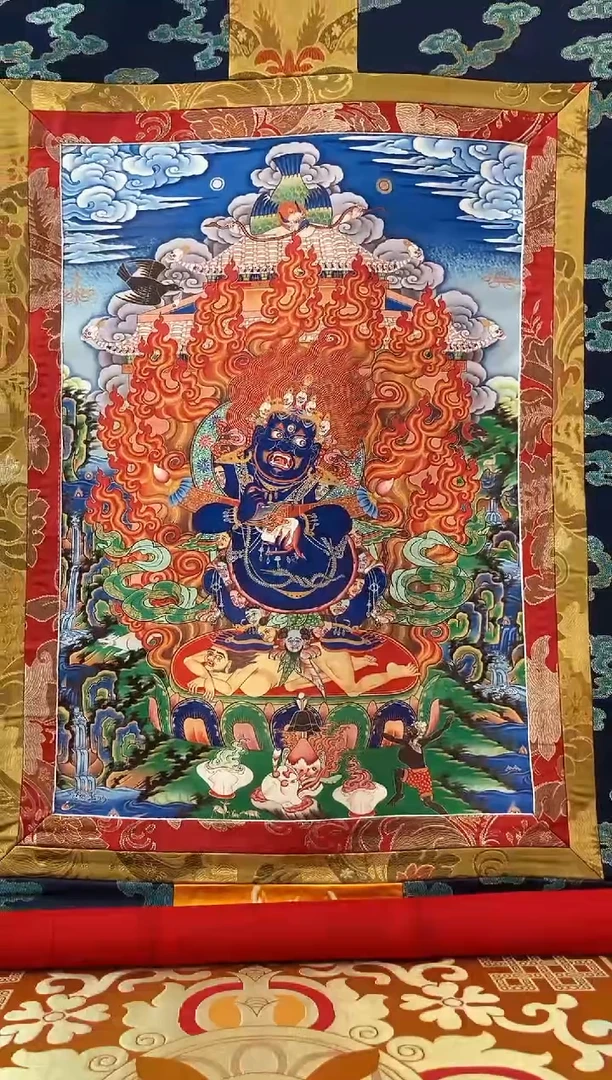 卷轴画1.3蓝色水波 两臂