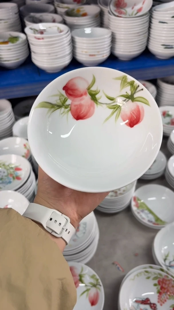 瓷片景德镇高温陶瓷食品级手绘釉中彩-小胖碗