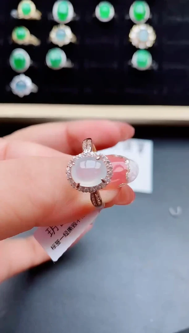 【闪购商品】翡翠戒指银S925镶嵌80080