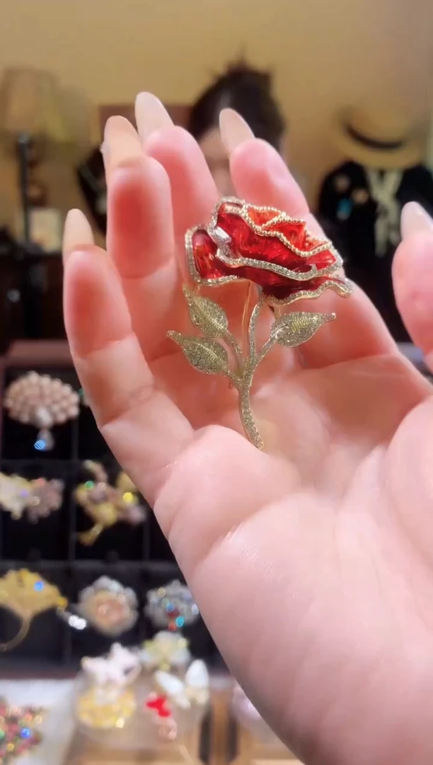 合成立方氧化锆铜合金红色玫瑰