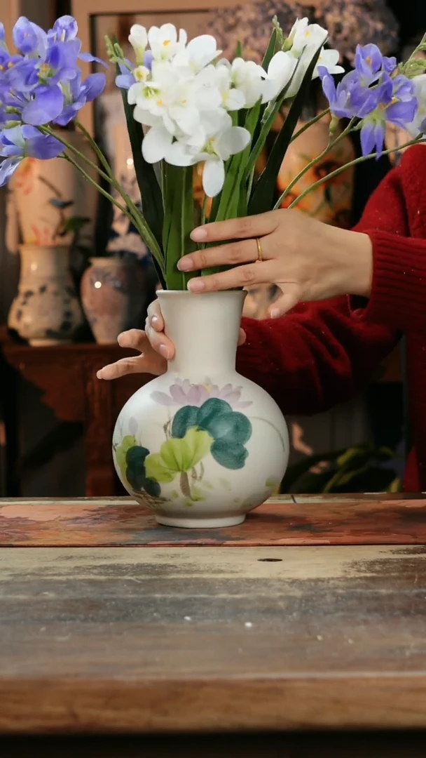 【闪购商品】瓷片景德镇纯手工釉下彩精品花瓶