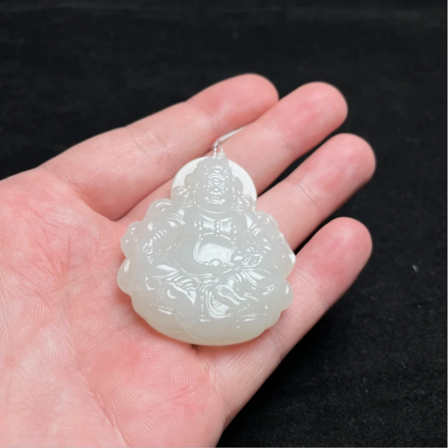 石惑珠宝·和田玉吊坠-黄财神50*42mm#多样性发一