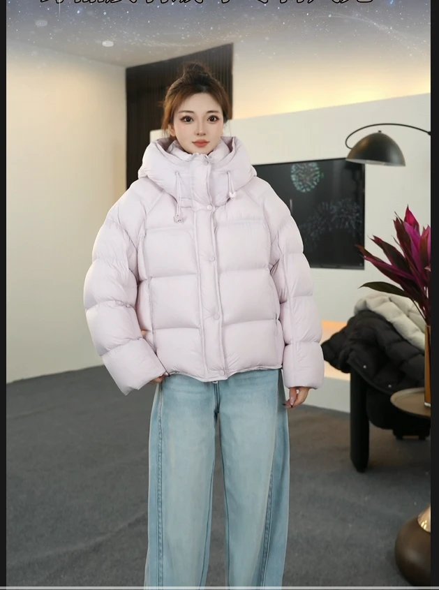 2025新款新色系短款时尚百搭韩版冬季韩版连帽面包服