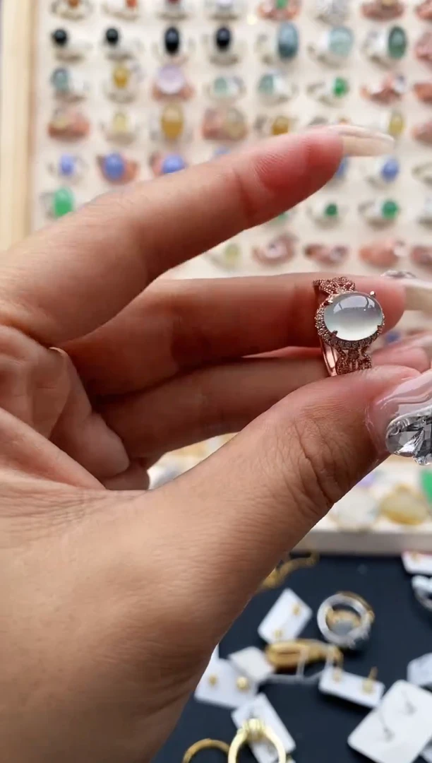 【闪购商品】翡翠戒指银S925镶嵌缅甸天然A货翡翠222  5+2