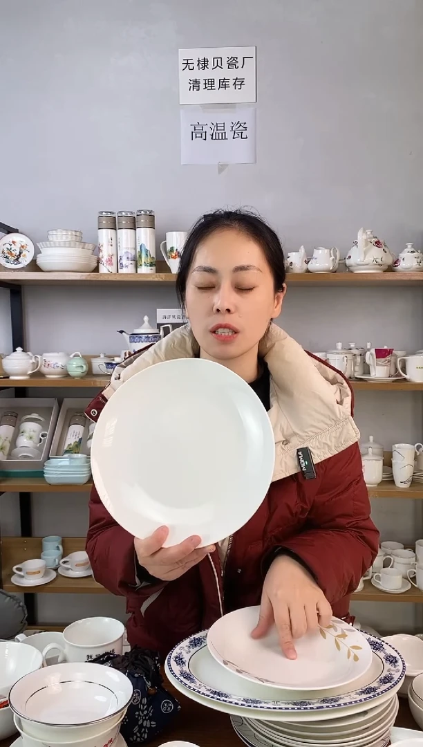 9寸浅式盘纯白四个