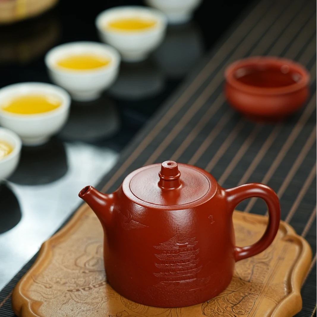 【半手工】紫砂壶 国工周良红 汉铎壶 大红袍 250CC
