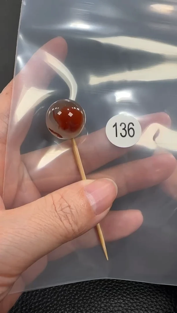 未镶嵌南红玛瑙珠宝半成品原矿无优化无胶裂黑冻单珠16.3