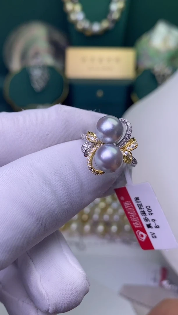 【闪购商品】海水珍珠戒指银S925镶嵌1