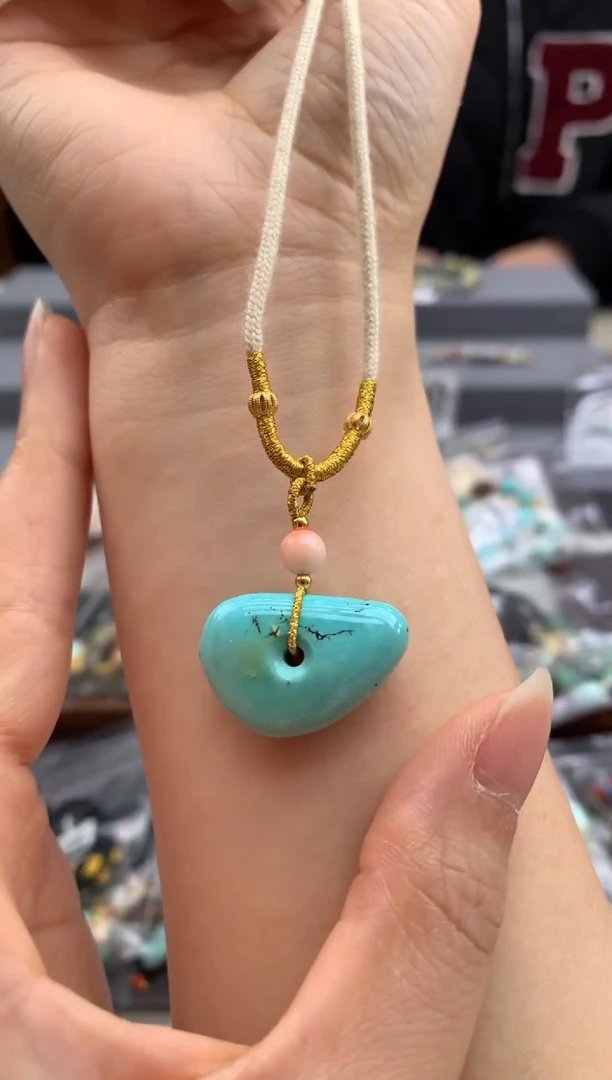 未镶嵌绿松石锁骨链茜.C58