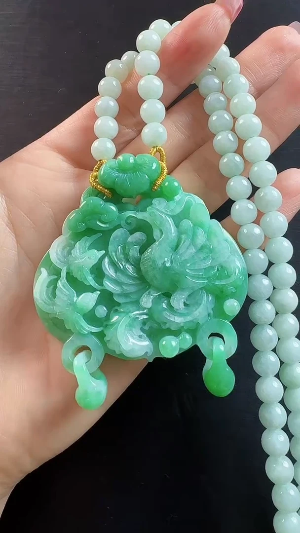 颈饰未镶嵌翡翠百鸟朝凤