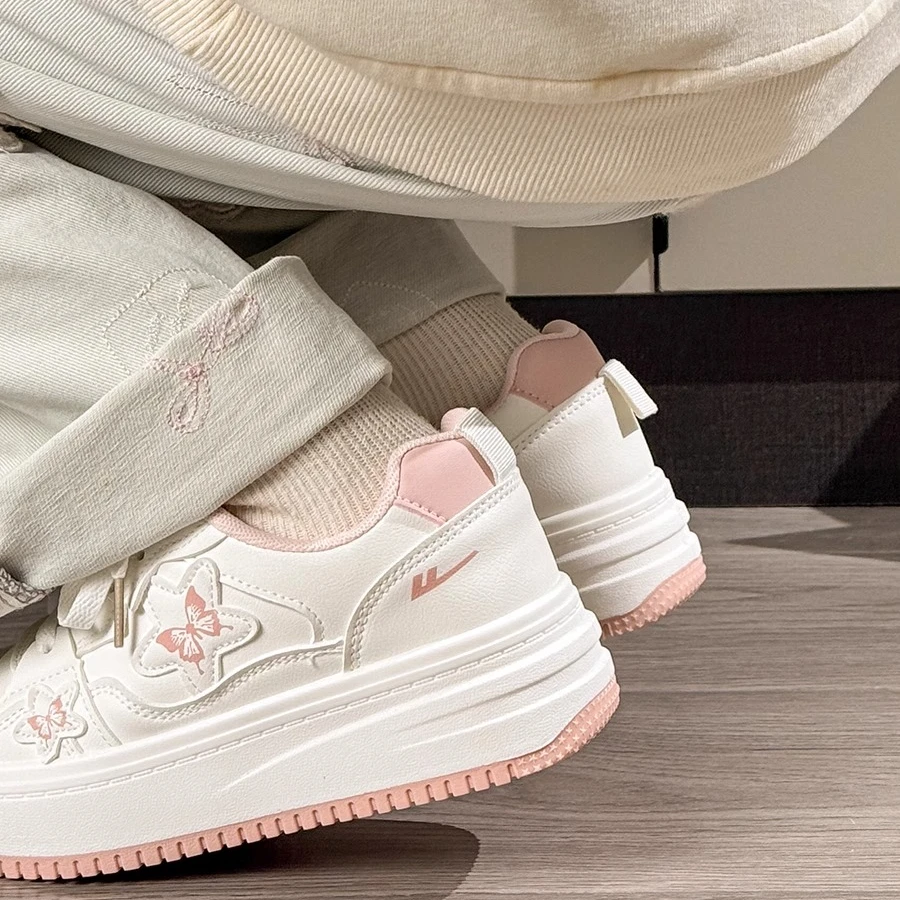 回力女鞋蝴蝶小白鞋春季新款厚底鞋子女学生百搭甜美爆款休闲板鞋